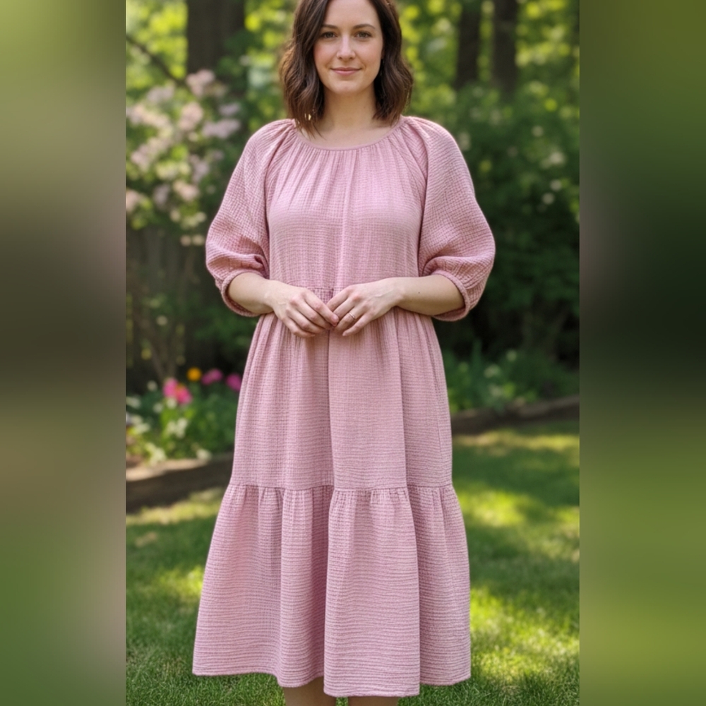 Joe Fresh Light Pink Midi Dress - Picture 2 of 9